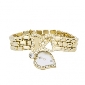 18k Yellow Gold Diamond Set Bracelet Watch